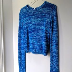 Hollister cropped blue sweater